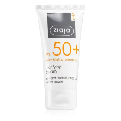 Ziaja Med Protecting UVA + UVB matující opalovací krém na obličej SPF 50+ 50 ml