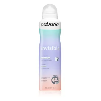 Babaria Deodorant Invisible antiperspirant ve spreji proti bílým a žlutým skvrnám 200 ml