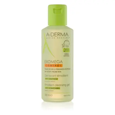 A-Derma Exomega Control 2 in 1 emollient cleansing gel sprchový gel pro suchou až atopickou poko