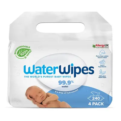 Water Wipes Baby Wipes 4 Pack dětské jemné vlhčené ubrousky 4x60 ks