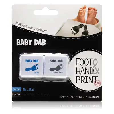 Baby Dab Foot & Hand Print Blue & Grey barva na dětské otisky 2 ks