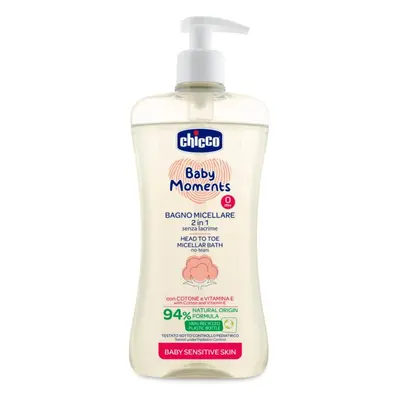 Chicco Baby Moments Sensitive micelární šampon na tělo a vlasy 500 ml