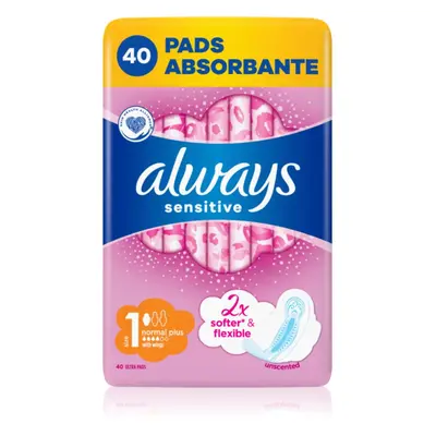 Always Sensitive Normal Plus vložky bez parfemace 40 ks