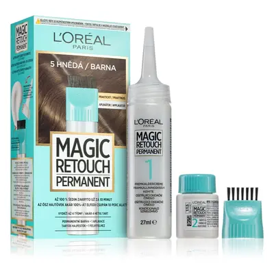 L’Oréal Paris Magic Retouch Permanent tónovací barva na odrosty s aplikátorem odstín 5 BROWN