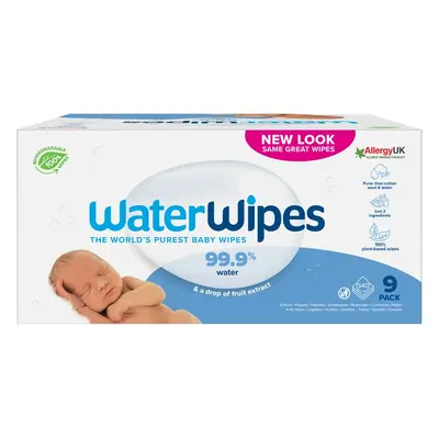 Water Wipes Baby Wipes 9 Pack dětské jemné vlhčené ubrousky 9x60 ks