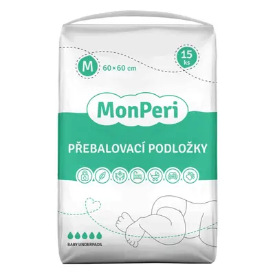 MonPeri Baby Underpads Size M jednorázové přebalovací podložky 60x60 cm 15 ks