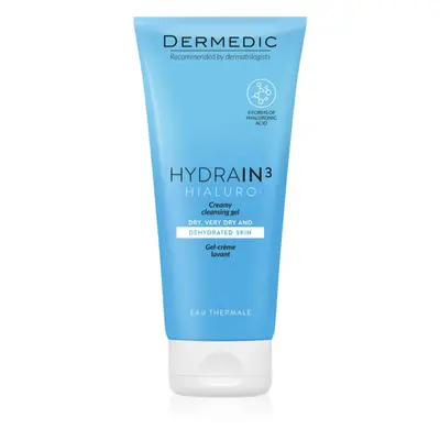 Dermedic Hydrain3 Hialuro krémový čisticí gel pro dehydratovanou suchou pleť 200 ml