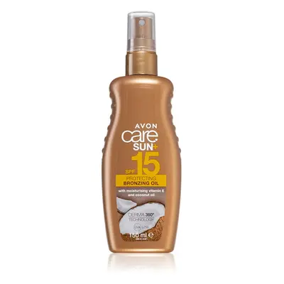 Avon Care Sun + Bronze ochranný suchý olej na opalování SPF 15 150 ml