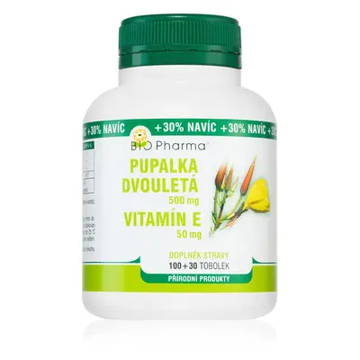 Bio Pharma Pupalka dvouletá + vitamin E tobolky na podporu hormonální rovnováhy 130 tbl