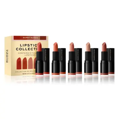 Revolution PRO Lipstick Collection saténová rtěnka dárková sada odstín Burnt Nudes 5x3,2 g