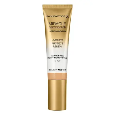 Max Factor Miracle Second Skin hydratační krémový make-up SPF 20 odstín 04 Light Medium 30 ml