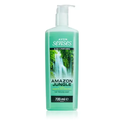 Avon Senses Amazon Jungle sprchový gel na tělo a vlasy pro muže 720 ml