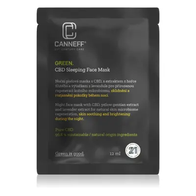 Canneff Green CBD Sleeping Face Mask zklidňující maska na noc 12 ml