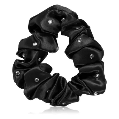 Crystallove Crystalized Silk Scrunchie hedvábná gumička do vlasů barva Black 1 ks