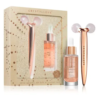 Crystallove Golden Rose Quartz 3D Lift & Sculpt Set sada pro zklidnění pleti