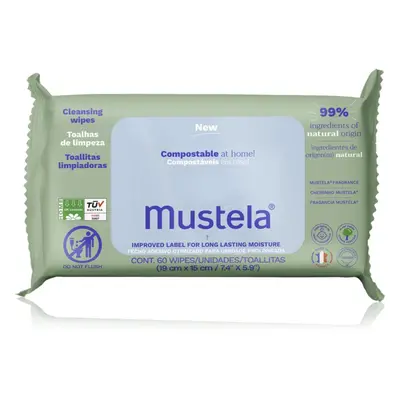 Mustela Compostable at Home Cleansing Wipes čisticí ubrousky s parfemací pro děti od narození 60