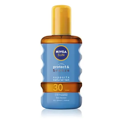 Nivea Sun Protect & Bronze olej na opalování podporující zhnědnutí SPF 30 200 ml