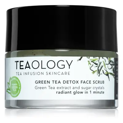 Teaology Cleansing Green Tea Detox Face Scrub cukrový peeling pro jemné čištění a výživu pokožky