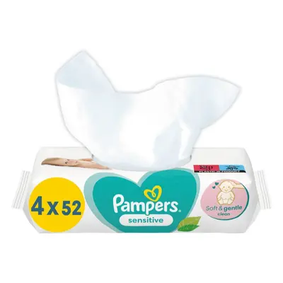 Pampers Sensitive vlhčené čisticí ubrousky pro děti pro citlivou pokožku 4x52 ks