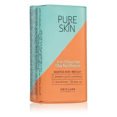 Oriflame Pure Skin čisticí mýdlo s jílem na obličej a tělo 75 g