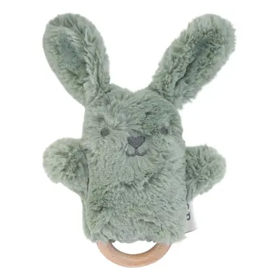 O.B Designs Bunny Soft Rattle Toy plyšová hračka s chrastítkem Sage 3m+ 1 ks