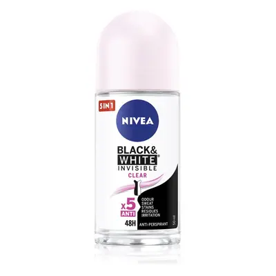 Nivea Invisible Black & White Clear kuličkový antiperspirant pro ženy 50 ml