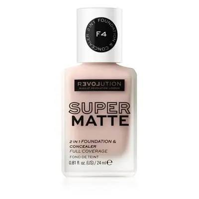 Revolution Relove Super Matte Foundation dlouhotrvající matující make-up odstín F4 24 ml