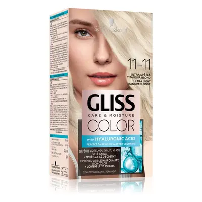 Schwarzkopf Gliss Color permanentní barva na vlasy odstín 11-11 Ultra světlá titanová blond 1 ks