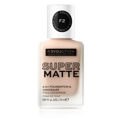 Revolution Relove Super Matte Foundation dlouhotrvající matující make-up odstín F2 24 ml