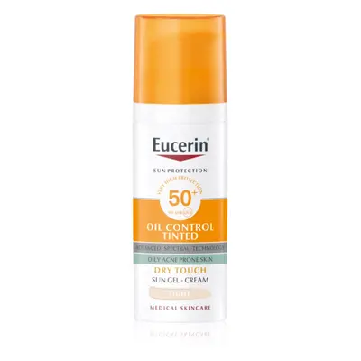 Eucerin Sun Oil Control Tinted krémový gel na opalování SPF 50+ odstín Light 50 ml