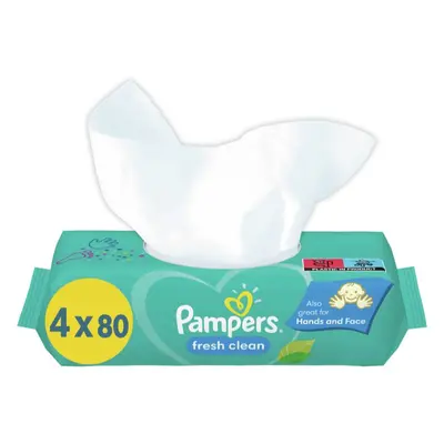 Pampers Fresh Clean vlhčené čisticí ubrousky pro děti pro citlivou pokožku 4x80 ks