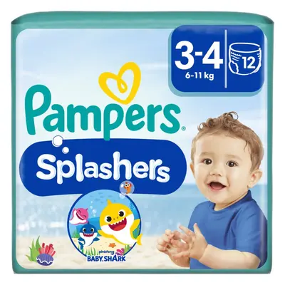 Pampers Splashers 3-4 jednorázové plenkové plavky 6-11 kg 12 ks