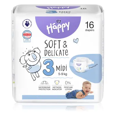 BELLA Baby Happy Soft&Delicate Size 3 MIdi jednorázové pleny 5-9 kg 16 ks