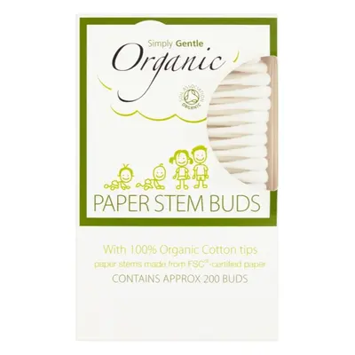 Simply Gentle Organic Paper Stem Buds vatové tyčinky 200 ks