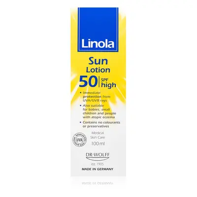 Linola Sun Lotion SPF50 krém na opalování pro suchou až atopickou pokožku 100 ml