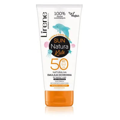 Lirene Sun Natural Kids Protective Emulsion For Face And Body Spf 50 dětský ochranný krém SPF 50