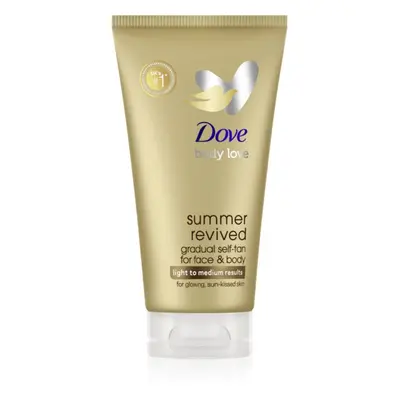 Dove Summer Revived samoopalovací mléko na obličej a tělo odstín LIght to Medium 75 ml