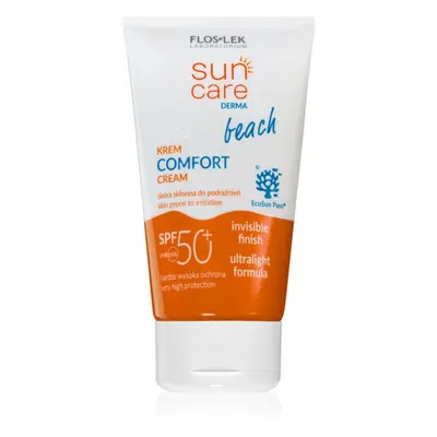 FlosLek Laboratorium Sun Care Derma Beach lehký ochranný krém na obličej SPF 50+ 50 ml