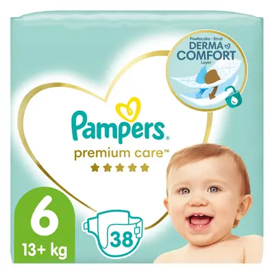 Pampers Premium Care Size 6 jednorázové pleny 13+ kg 38 ks