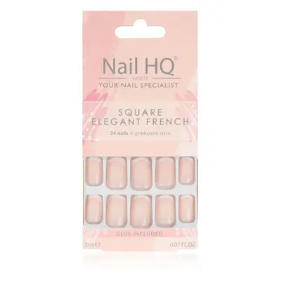 Nail HQ Square umělé nehty Elegant French 24 ks