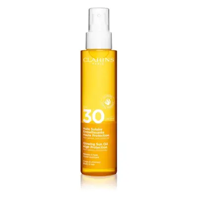 Clarins Sun Care Glowing Oil suchý olej na vlasy i tělo SPF 30 150 ml