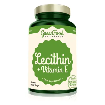 GreenFood Nutrition Lecithin + Vitamin E kapsle pro normální činnost nervové soustavy 90 cps