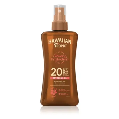 Hawaiian Tropic Glowing Protection Dry Oil Spray hydratační gel na opalování SPF 20 200 ml