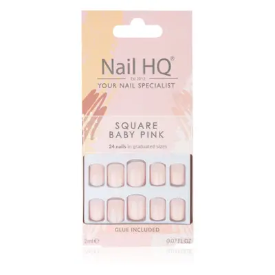 Nail HQ Square umělé nehty odstín Baby Pink 24 ks