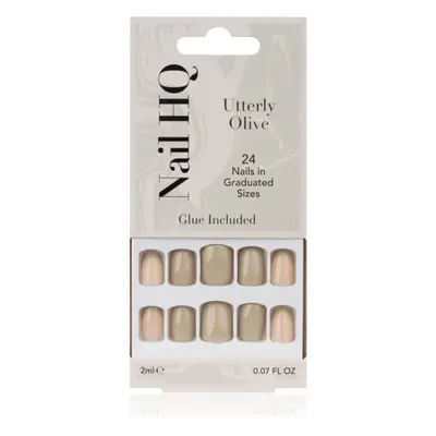 Nail HQ Square umělé nehty Utterly Olive 24 ks