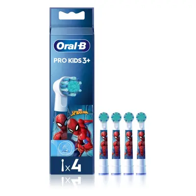 Oral B PRO Kids 3+ náhradní hlavice pro zubní kartáček pro děti Spiderman 4 ks