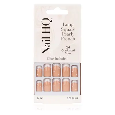 Nail HQ Long Square umělé nehty Pearly French 24 ks