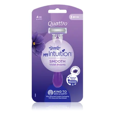 Wilkinson Sword Quattro for Women My Intuition Smooth jednorázová holítka Violet Blooms 3 ks