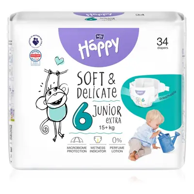 Bella Baby Happy Soft&Delicate Size 6 Junior Extra jednorázové pleny 15+ kg 34 ks