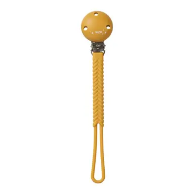 Saro Baby Braided Silicone Pacifier Holder klip na dudlík Mustard 1 ks